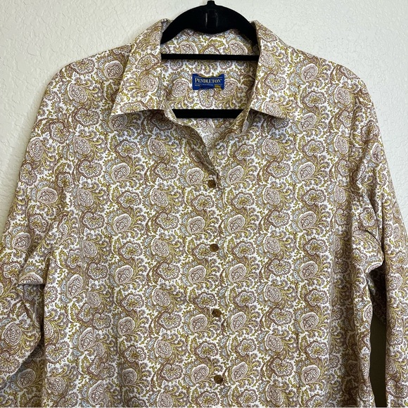 Pendleton Paisley Button-Down Shirt With Pockets Size Women's 14 - Picture 13 of 13